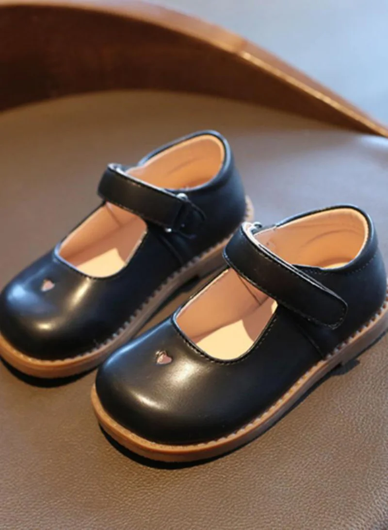 Take Two Girls Black Solid Mary Jane Shoes